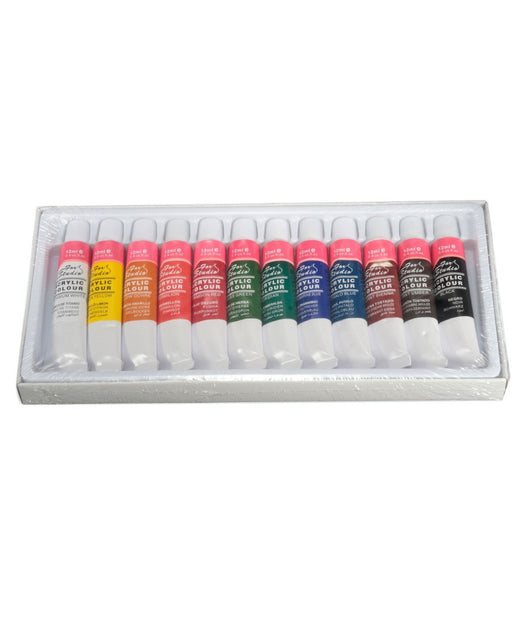 Set 10 Colori A Tempera Con Omaggio 2 Pennelli Per Disegno Artistico Pittura         