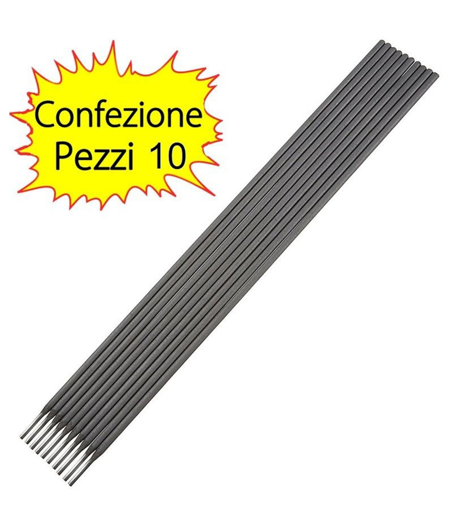 Set 10 Pezzi Elettrodi Saldatura Acciaio Inossidabile Inox 2.5x300mm Saldare         