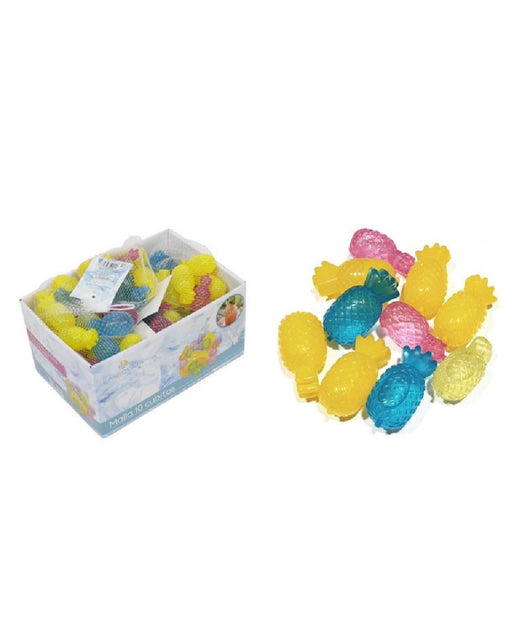 Set 10 Pz Cubetti Ghiaccio Riutilizzabili Colorati Freezer Cocktail Forma Ananas         