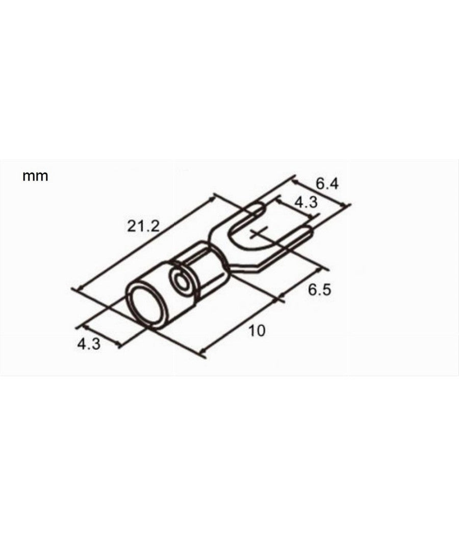 Set 100 Pz Capicorda A Forcella A Crimpare Per Cavi 0.5-1.5 MmÂ² Isolato Sv1.25-4         