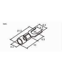 Set 100 Pz Capicorda A Forcella A Crimpare Per Cavi 0.5-1.5 MmÂ² Isolato Sv1.25-4  Blu       