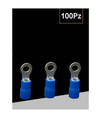 Set 100 Pz Capicorda Terminale Ad Occhiello Isolato Per Cavi 1.5-2.5mmÂ² M4 Rv2-4         