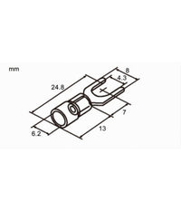 Set 100pz Capicorda A Forcella A Crimpare Per Cavi 2.5 - 4mmÂ² Isolato M4 Sv3.5-4         