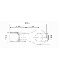 Set 100pz Capicorda Terminale Ad Occhiello Isolato Per Cavi 2.5-4mmÂ² M4 Rv3.5-4         