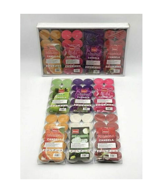 Set 120 Candele In Cera Colorate Profumate In Varie Fragranze Tealight Lumini         