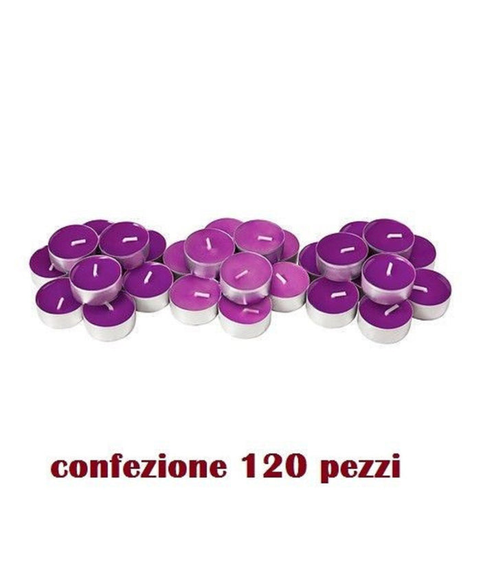 Set 120 Pezzi Candele Viola Profumate Fragranza Lavanda Tealight Lumini         