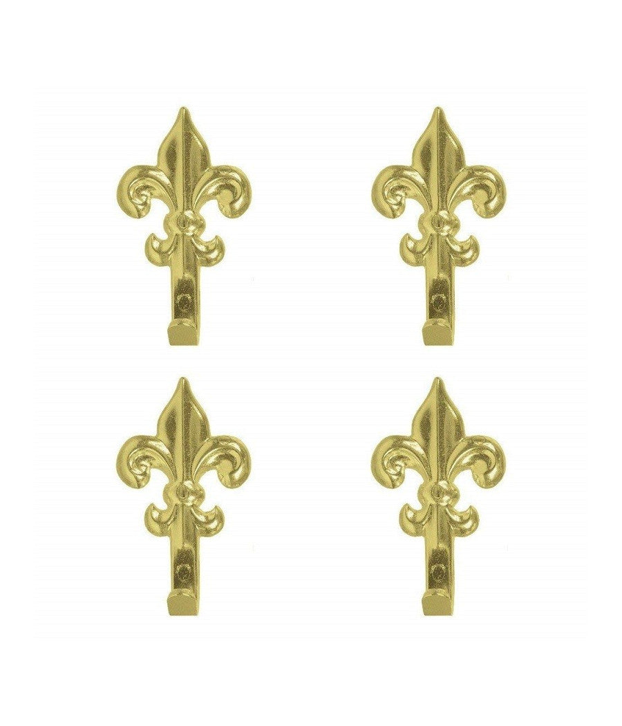 Set 15 Ganci Oro 44mm Appendino Per Quadro Forma Giglio Fiorentino Con Chiodi         