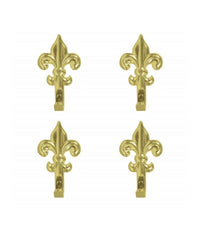 Set 15 Ganci Oro 44mm Appendino Per Quadro Forma Giglio Fiorentino Con Chiodi         