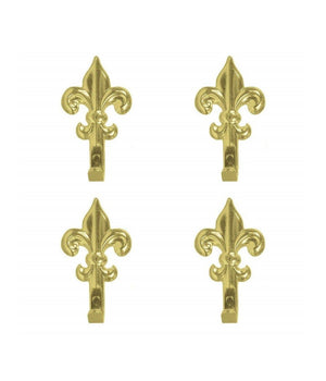 Set 15 Ganci Oro 44mm Appendino Per Quadro Forma Giglio Fiorentino Con Chiodi         