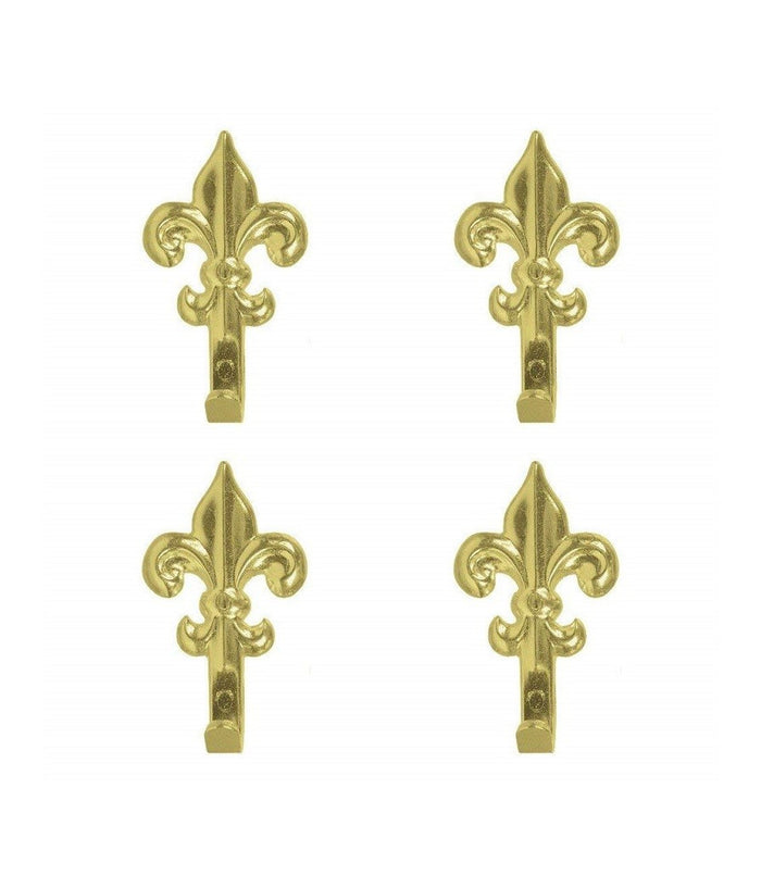 Set 15 Ganci Oro 44mm Appendino Per Quadro Forma Giglio Fiorentino Con Chiodi         