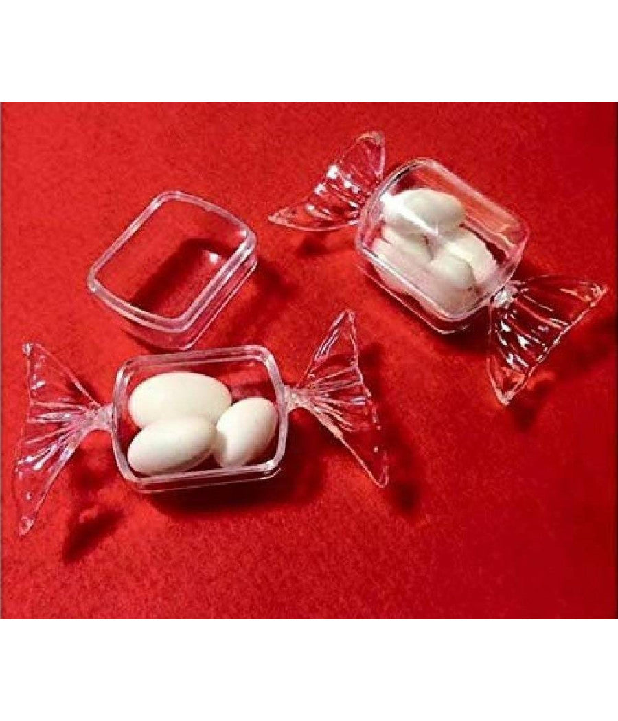 Set 15pz Bomboniera Bomboniere Caramella Plexiglass 6x3.5cm Portaconfetti Compleanno         