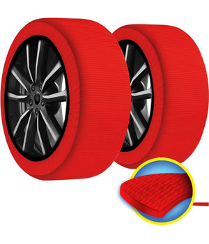 Set 2 Calze Da Neve Catene Per Auto Omologate In Tessuto 3d Per Grande Aderenza     S    