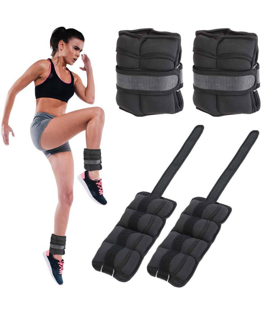 Set 2 Pesi Polsi E Caviglie 1,25 Kg Allenamento Palestra Aerobica Fitness Nero         