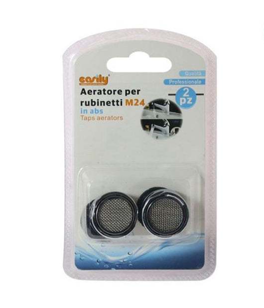 Set 2 Pezzi Aeratore Per Rubinetti M24 In Abs Filtro Maschio Guarnizioni 52227         