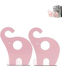 Set 2 Pezzi Fermalibri Motivo Elefante In Ferro Per Bambini Libri Da 19 X 12 Cm         