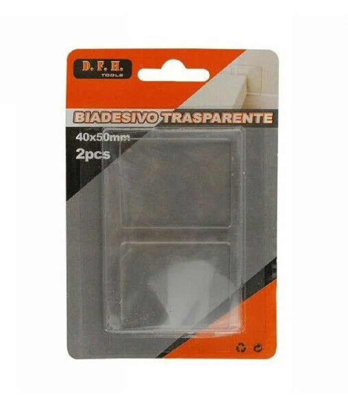 Set 2 Pezzi Strisce Gommini Biadesivo Trasparente Protezione Casa 40x50mm 66103         