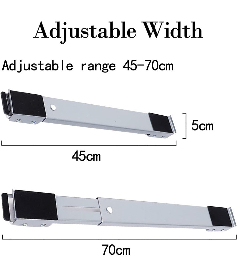 Set 2 Piastre Basi Staffe Supporto Con Ruote Per Spostare Frigorifero Lavatrice         