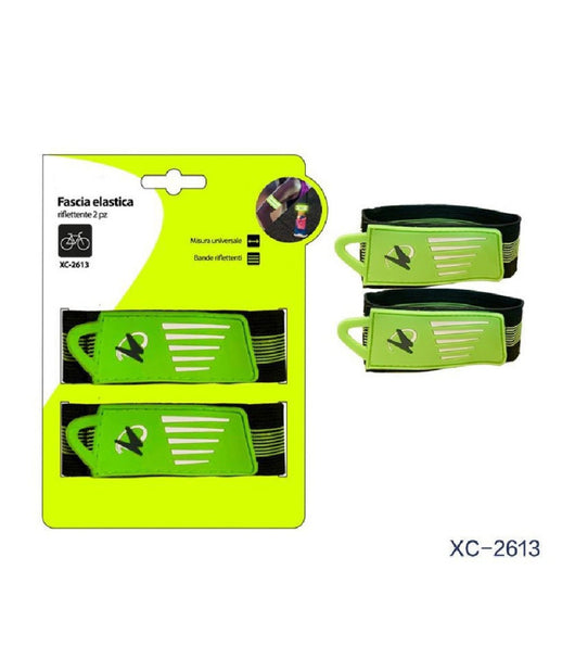 Set 2 Pz Fascia Elastica Riflettente Bande Catarifrangenti Ciclismo Bici Xc-2613         