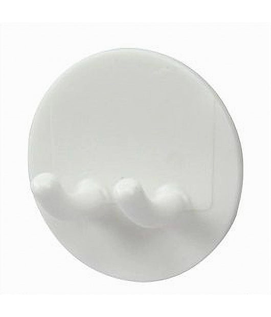 Set 2 Pz Ganci Adesivi Doppio Casa Bagno Attaccapanni Da Parete Circolare 79337         