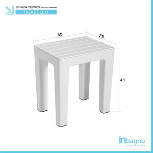 Set 2 pz Lello lo sgabello multiuso ad alta resistenza bianco effetto legno