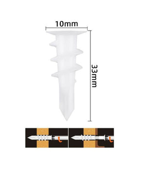 Set 20 Pezzi Tasselli In Plastica Tassello Fischer Fissaggio Viti 10x33mm 57178         