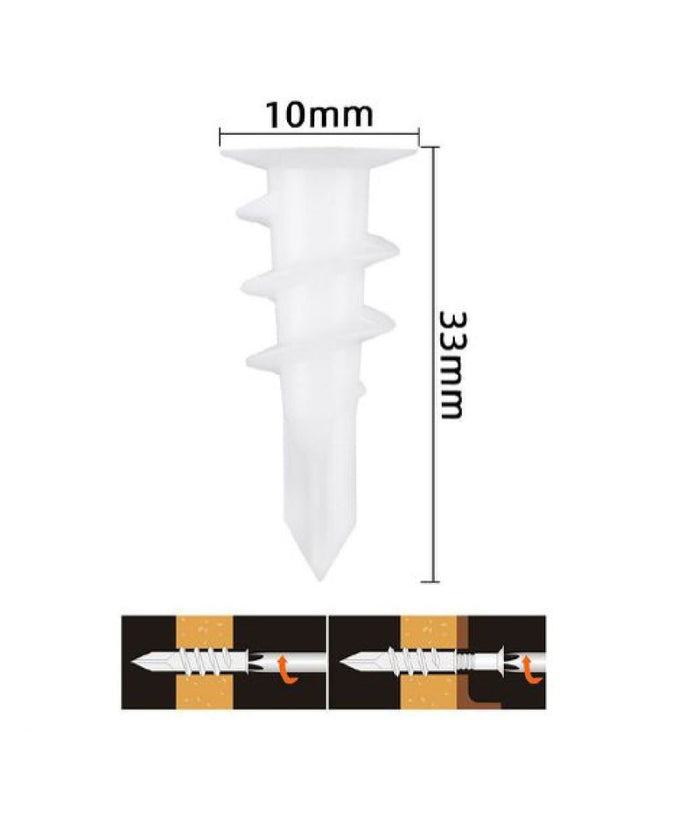 Set 20 Pezzi Tasselli In Plastica Tassello Fischer Fissaggio Viti 10x33mm 57178         