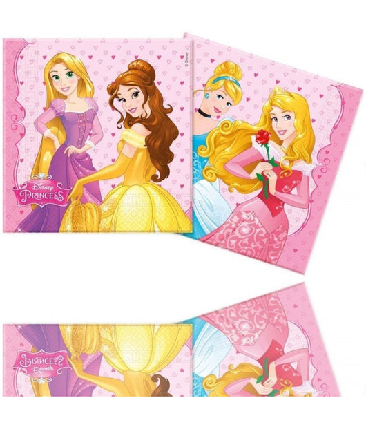 Set 20 Pezzi Tovaglioli Di Carta Usa E Getta Feste Principesse Disney Land 795         