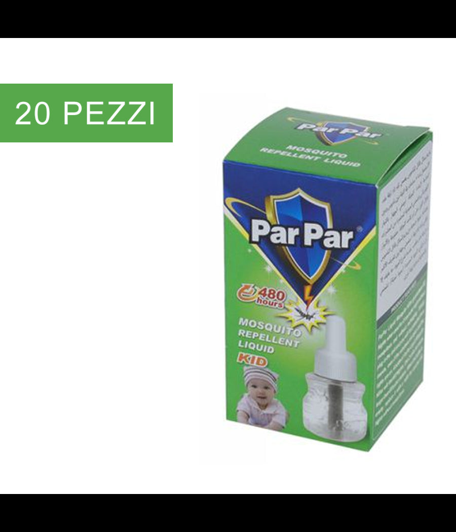 Set 20 Pz Ricarica Vaporizzatore Elettrico 50 Ml Liquido Anti Zanzare Bambini         