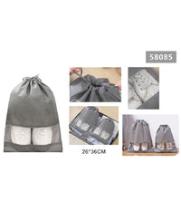 Set 2pz Borsa Sacchi Sacca Porta Scarpe Portascarpe Viaggio Sport 26x36cm 58085         