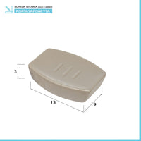 Set 3 accessori bagno da appoggio in ceramica tortora