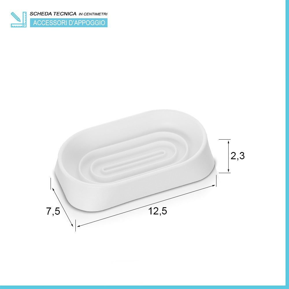 Set 3 pezzi accessori bagno bianco in abs Tender