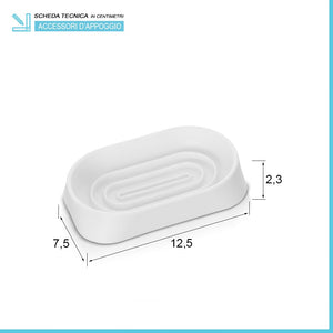 Set 3 pezzi accessori bagno bianco in abs Tender