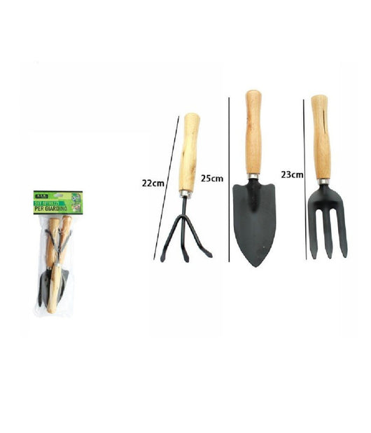 Set 3 Pezzi Attrezzi Da Giardino Giardinaggio Accessori Rastrello Paletta 59697         