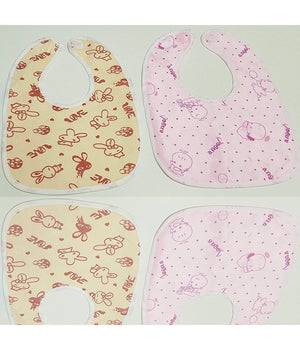 Set 3 Pezzi Bavetti Bavetta Bavaglini Bambina Giallo Rosa Bimba Neonata Cotone         