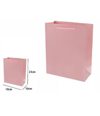 Set 3 Pezzi Buste Borsa Regalo Sacchetti 23x18x10cm 69919 Rosa Con Manico Cordino         