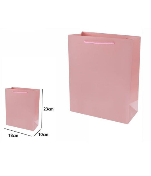 Set 3 Pezzi Buste Borsa Regalo Sacchetti 23x18x10cm 69919 Rosa Con Manico Cordino         