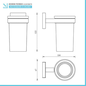 Set accessori a muro 3 pezzi in acciaio cromato e viti incluse Easy 