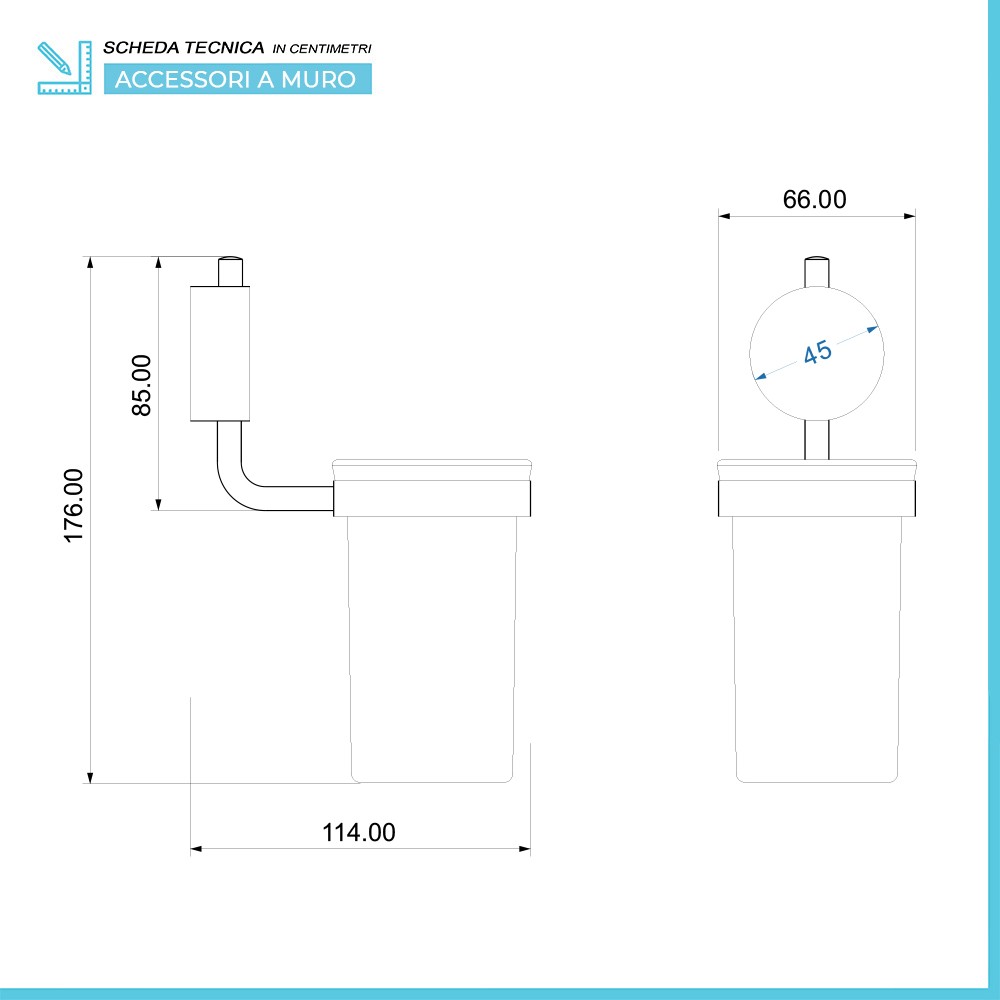 Set accessori a muro 3 pezzi in acciaio cromato e viti incluse Plaza 