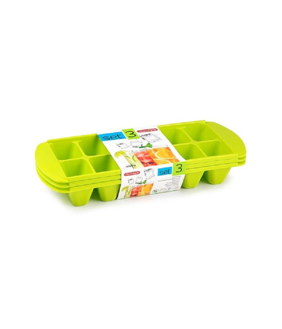 Set 3 Pz Vaschette Formaghiaccio Forme Cubetti Ghiaccio Plastica Colorate 12811         