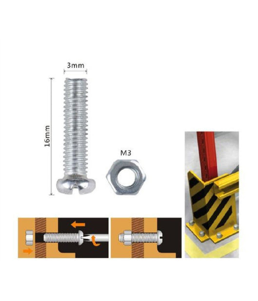 Set 35 Pz Viti Vite Testa A Croce Tonda 3x16 Mm Con Dadi Dado Esagonale M3 90953         