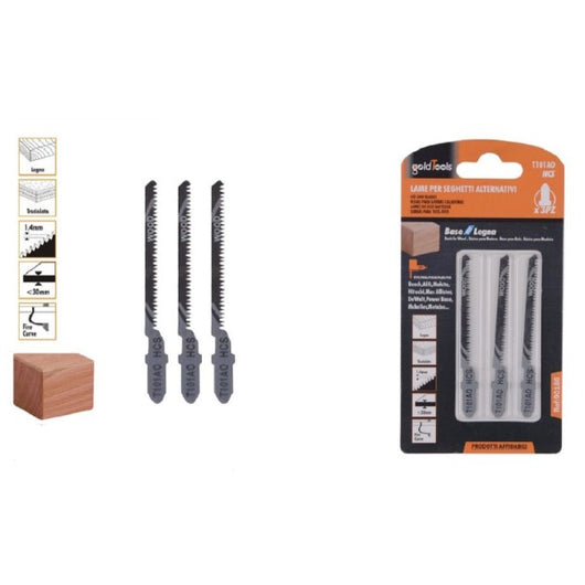 Trade Shop - Set 3pz Lame Per Seghetto Alternativo T101ao Hcs Lama Ricambio Per Legno 90186         