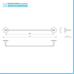 Set accessori a muro 5 pezzi in acciaio cromato e viti incluse Idea 