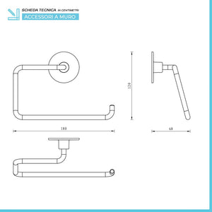 Set accessori a muro 5 pezzi in acciaio cromato e viti incluse Idea 