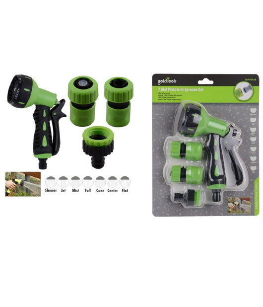 Set 4 Pz Giardino Lancia A Pistola Spruzzo A 7 Getti Con Raccordi Da 1/2â€³ 90018         