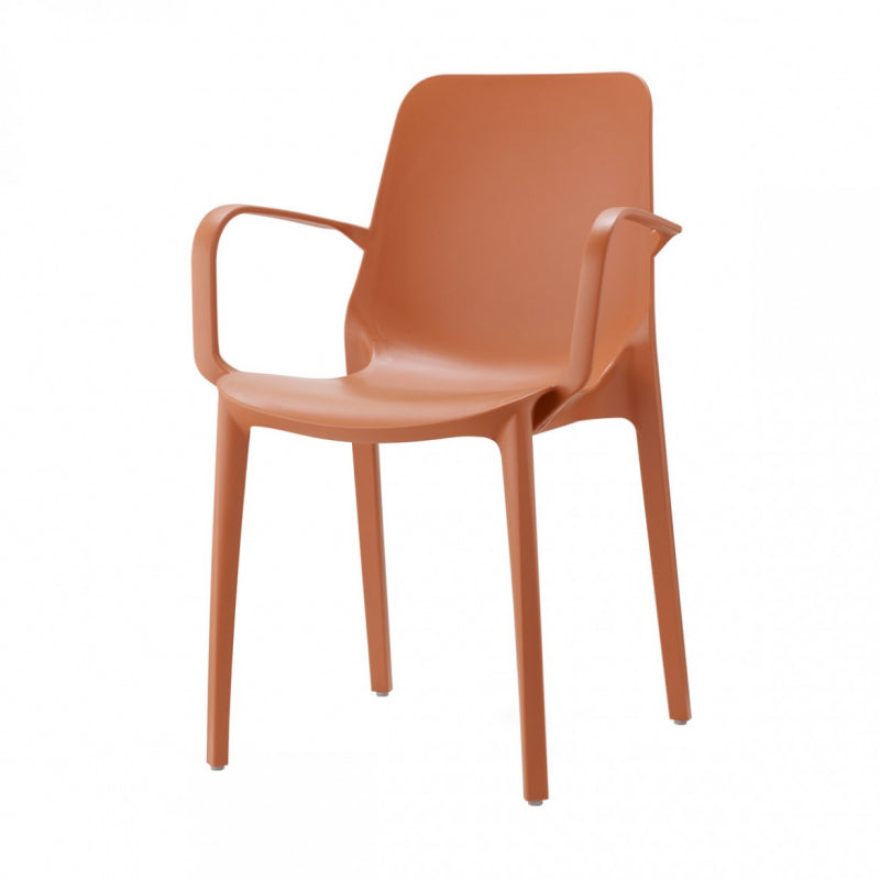 SET 4 SEDIE GINEVRA TECNOPOLIMERO CON BRACCIOLI SCAB DESIGN - Terracotta 73