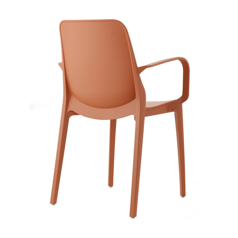 SET 4 SEDIE GINEVRA TECNOPOLIMERO CON BRACCIOLI SCAB DESIGN - Terracotta 73