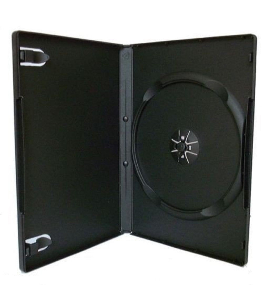 Set 5 Custodie Custodia Singole Nero Per Cd Dvd Dvr Plastica Con Pattina Esterna         