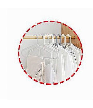 Set 5 Pz Grucce Stampelle Appendiabiti In Plastica Beige Vestiti Pantaloni 87685         