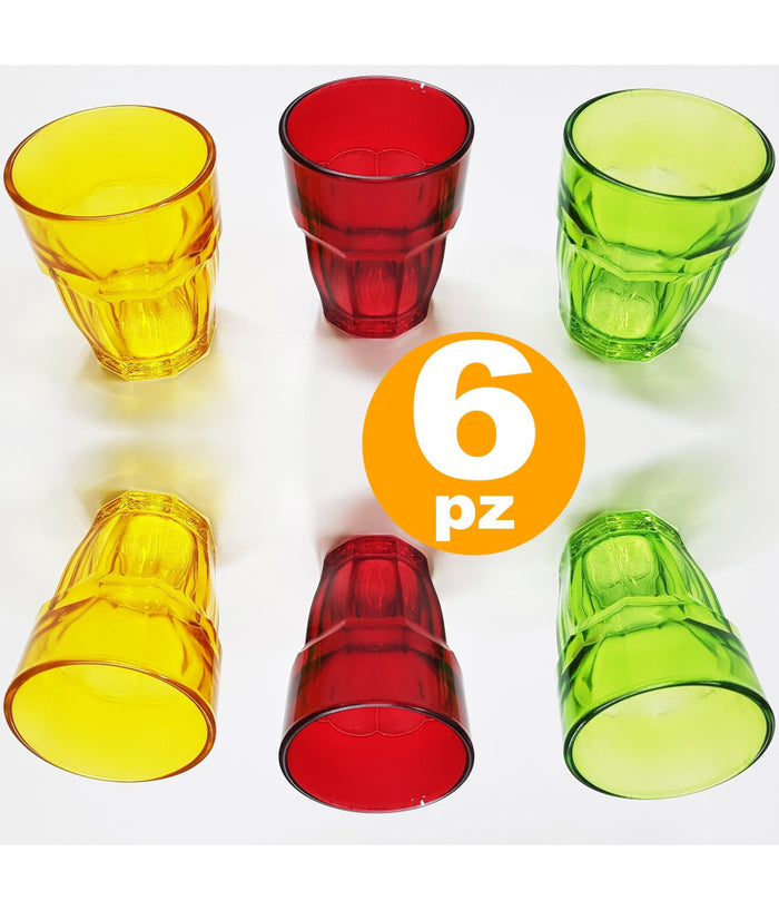 Set 6 Bicchieri Costa Sweet Colorati Vetro Bevanda Caffe Liquore Chupitos Shot         