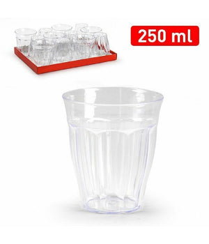 Set 6 Pezzi Bicchieri Bicchiere Da Acqua In Plastica Trasparente 250 Ml 1138506         